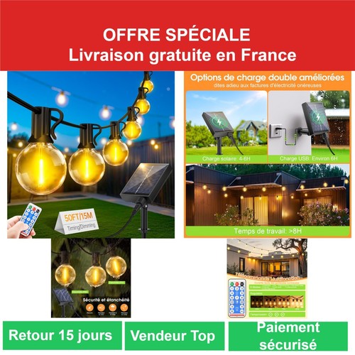 Guirlande lumineuse solaire - lumineuse,