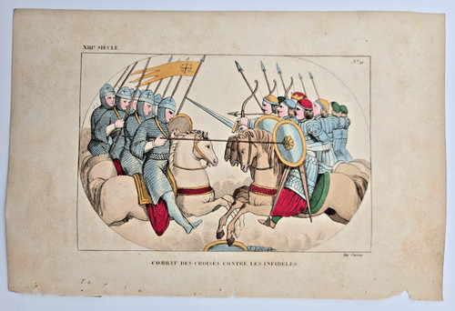 Gravure originale aquarellée