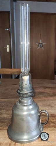 Lampe pétrole étain - lampe,