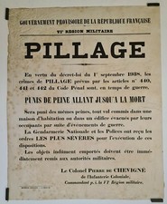 Pillage Circa 1940 Affiche Originale Militaire Politique 39-45