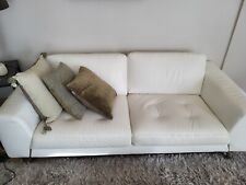 canapé cuir 3 places blanc Roche Bobois