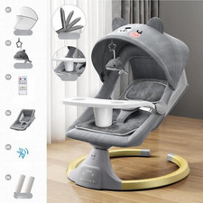 Balancelle Bébé Electrique 5 Vitesses, 12 Berceuses, Télécommande