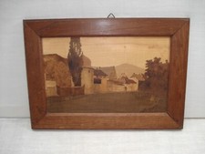 Tableau Ancien Marqueterie  de Bois Signé SPINDLER - THANN - Alsace