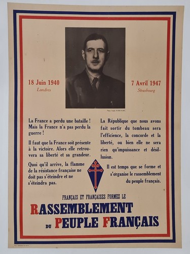 Affiche rpf charles gaulle - rpf,