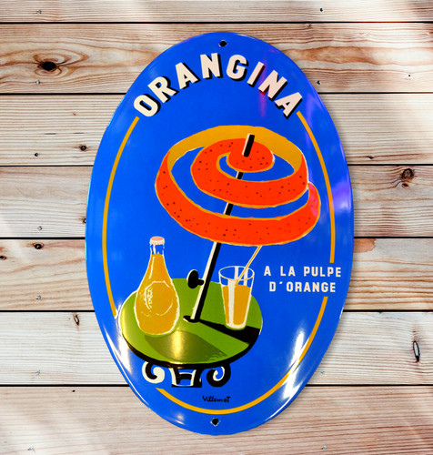 Plaque émaillée orangina - plaque,