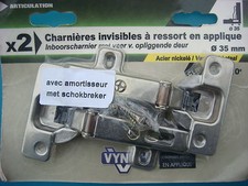 6 Charnières Massive à Ressort en Applique Ø 35 mm,Ouverture 110°,Meuble,Cuisine