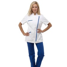 Tunique médicale Siggi Loys blanche/bleue art. 04CS0307