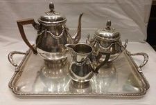 Service à thé et café en métal argenté Louis XVI Art de la table 