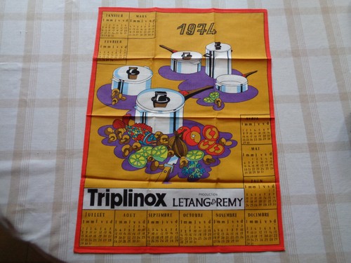 Torchon calendrier 1974 - torchon,
