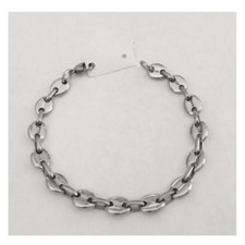 Bracelet grains de cafe couleur argent en acier inoxydable 20 cm 7mm homme femme