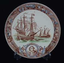 assiette faïence sarreguemines série marine U&C XVIe Henri grâce a dieu Ango