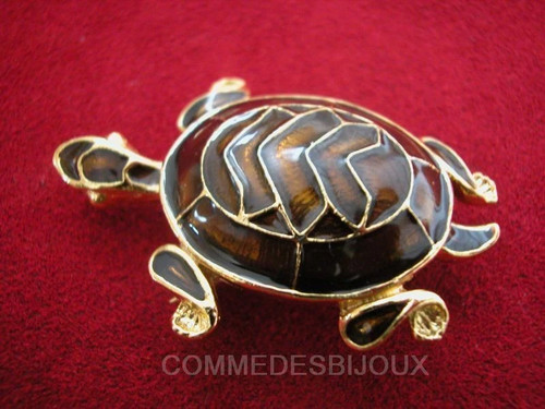 Broche vintage tortue - broche, style