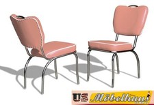 CO26 Poussiéreux Rose Bel Air Meuble 2 Chaises Dîner de Cuisine En Style 50er An