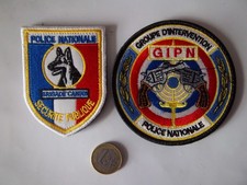 lot 2 écussons police nationale GIPN brigade canine insignes collection