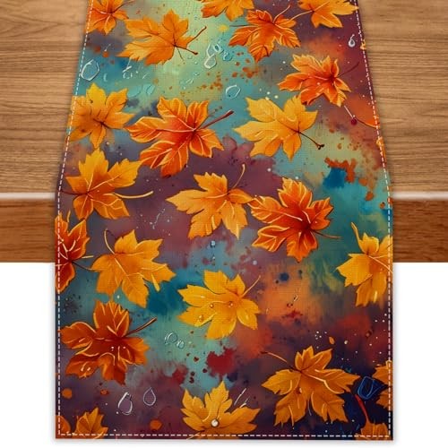 Maple leaves fall table runner - leaves,