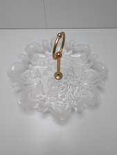 Vintage Présentoir à Gâteau en Verre Dépoli Jolie Décor de Noël