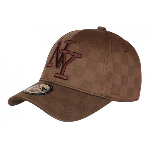Casquette marron damier - casquette, en