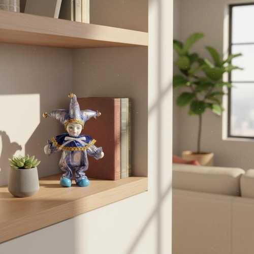 Poupée arlequin porcelaine - poupée,