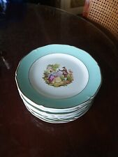 Lot 12 Assiettes A Dessert En Semi Porcelaine Ceranord St Amand Fragonard Or Fin