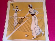 Rare Foulard Louis Féraud en soie, Tennis Fédération Cup NEC  , 76 cm x 72 cm