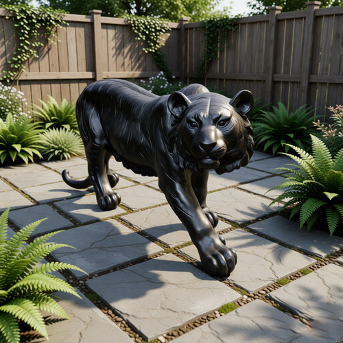 Black tiger resin garden - tiger,