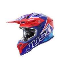 Casque Cross Enduro Intégral Just1 J39 Thruster Bleu-Blanc-Rouge Gloss Taille XS