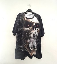 T-shirt Noir et Blanc "Tête de Mort" - T XL*