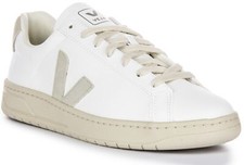 VEJA Urca Cwl Nautico Lacet Logo Latéral Hommes Baskets Blanc Gris UK 6 - 12