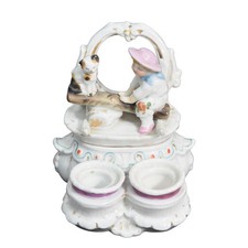Encrier en faïence porcelaine