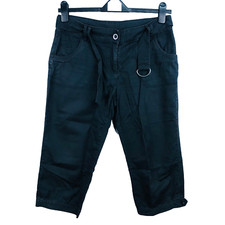 K woman pantacourt femme taille 40 noir 100% coton ladies cropped pants trousers