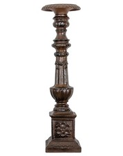 Chandelier d'église bougeoir massifs style antique 70cm brun