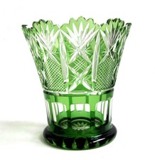 Vase vert cristal - vase, taillé