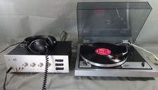 Vintage Hi-fi system BST Ampli IC-150 +Manual Turntable IC-P1 + Headphones SH600