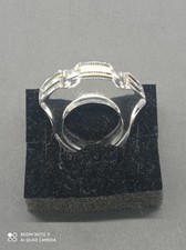 Bague en Cristal de BACCARAT  Blanc et Doré , Bijoux , signée  .