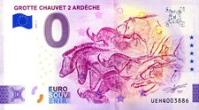 07 VALLON-PONT-D'ARC 5, Grotte Chauvet 2, 2025, Billet Euro Souvenir