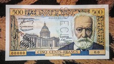 Billet 500 Francs Victor Hugo