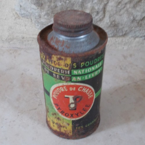 Ancien bidon poudre chasse - ancien,