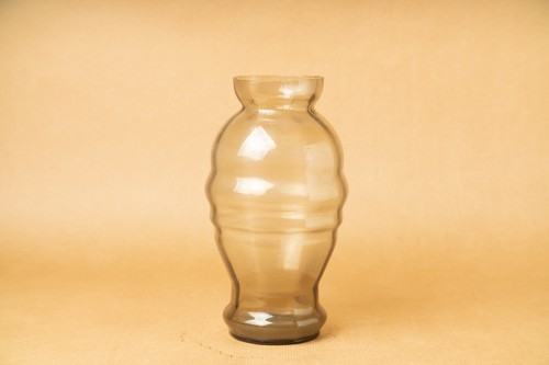 Tulip vase smoked grey blown