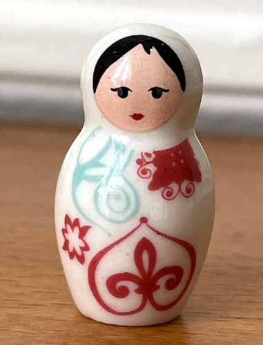 Fève poupée russe blanc - fève,