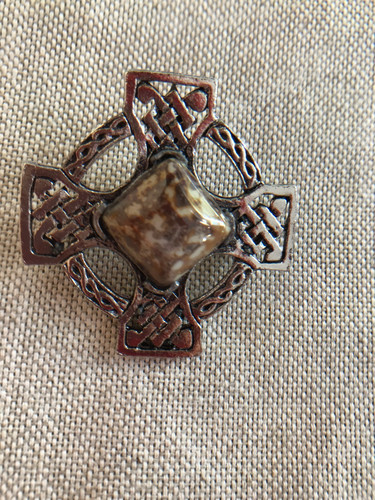 Celtic brooch silver cross - -,