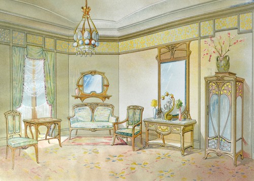 Estampe 1900 salon moderne art - estampe,