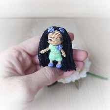 Poupée miniature crochet. Tiny doll. Poupée miniature Dollhouse.