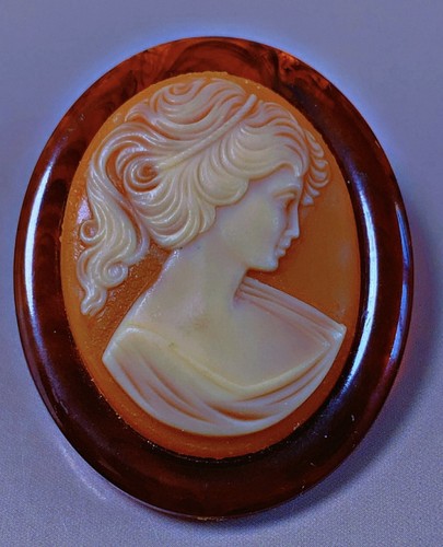 Vintage broche camé - vintage, femme