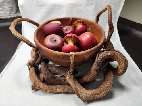 Handmade vine pottery bowl - handmade,