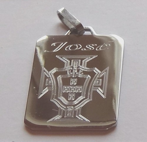 Pendentif acier gravé croix - gravé,