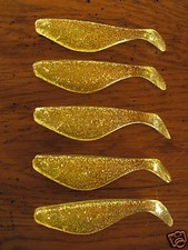 leurre peche mer riviere Delalande Shad 10cm or paillet