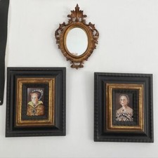 tableau plaque en porcelaine peinture de style portrait de femme signé veron