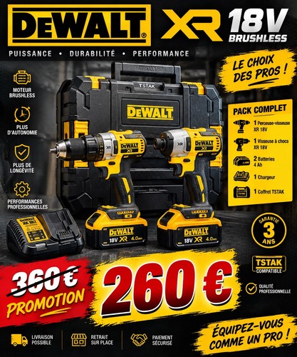 Dewalt 18v sans balais pack - xr,