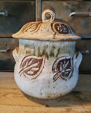 Soupière Terre Cuite Émaillée Albert Thiry Vallauris Décor Végétal H 25,5