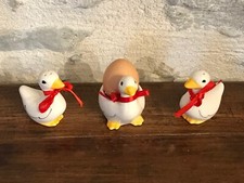 Coquetier, salière et poivrière en céramique, forme « OIE »